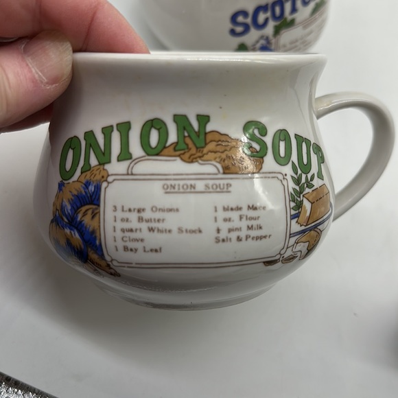 Vintage Set of 2 Recipe Mugs/Bowls-Onion Soup & Scotch Broth-1970’s - Picture 5 of 7